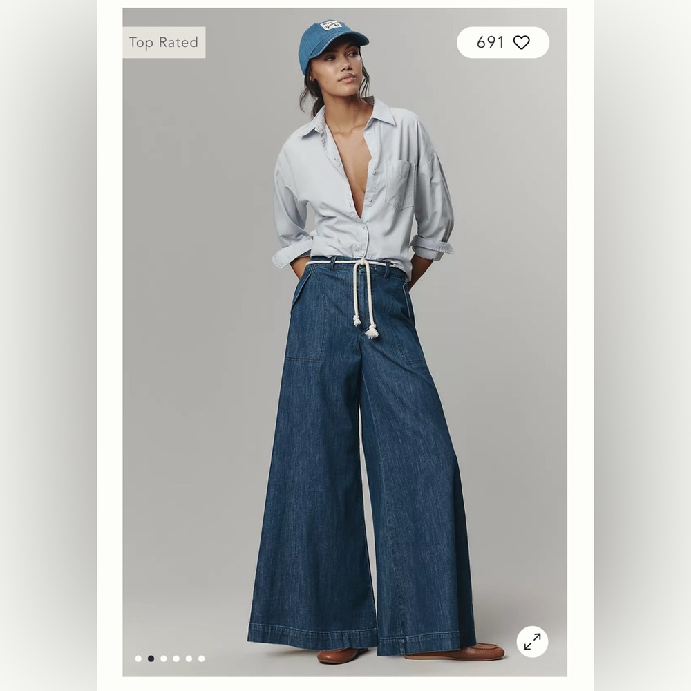 Anthropologie Indigo Wide Leg Jeans